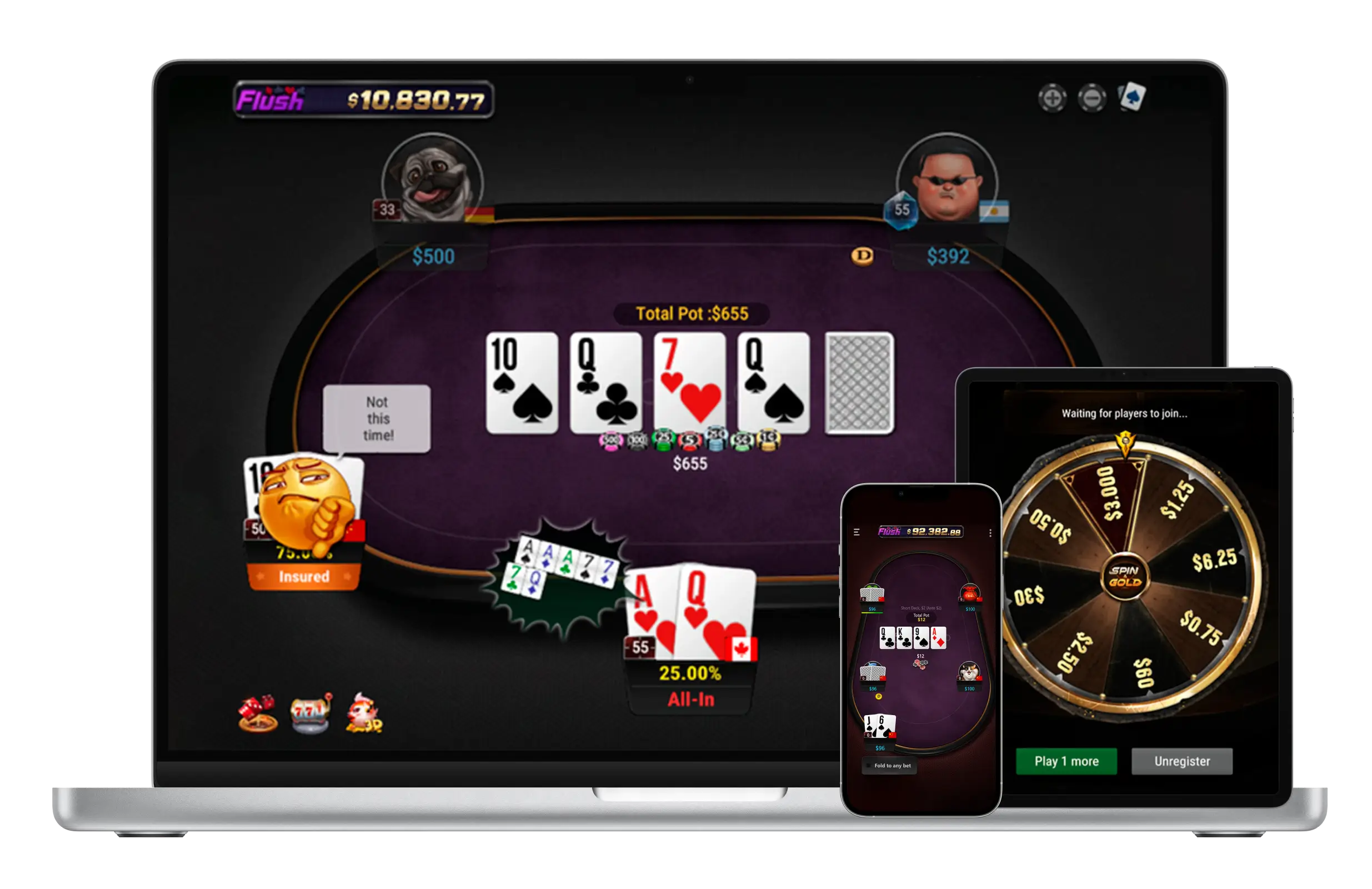 Poker Table for Online Play on the GGPoker Platform, Available for Windows, MacOS, Android, and iOS Devices